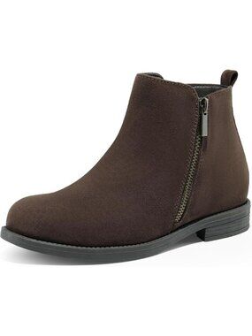 Women's Ankle Brown Boots Short Flat Low Heel Dress Chelsea Casual Classic